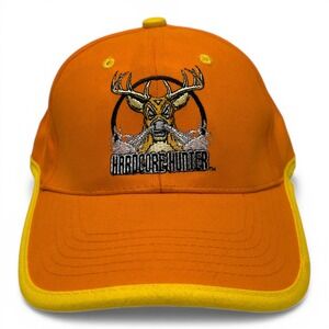 Hardcore Hunter Baseball Cap Mens OSFA Orange Yellow Excellent Deer Hunting Hat